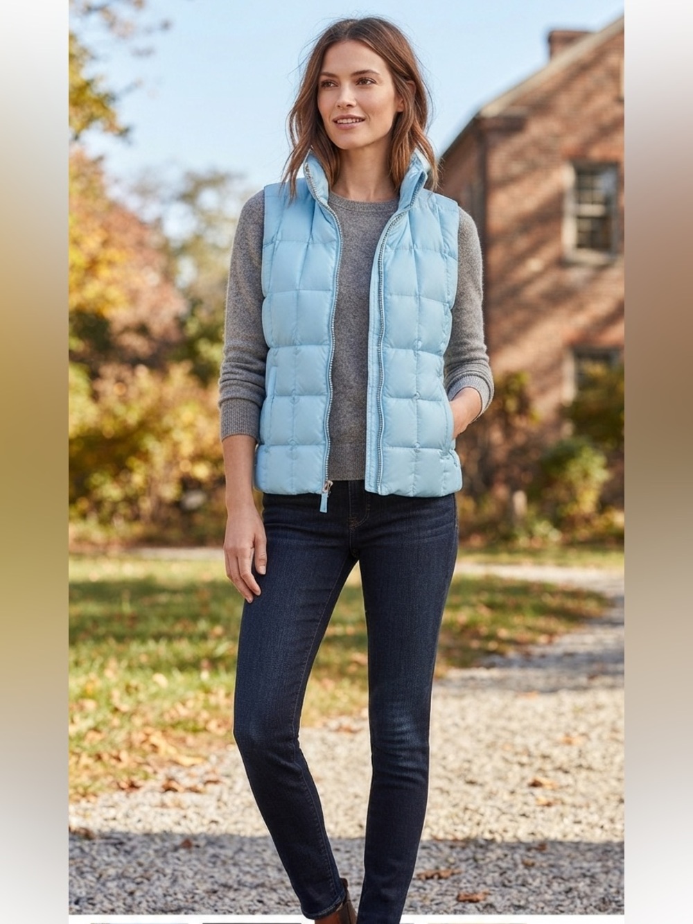 Gap Light Blue Quilted Puffer Vest - Women’s Size S - Minimalist Casual Layer - Picture 2 of 8